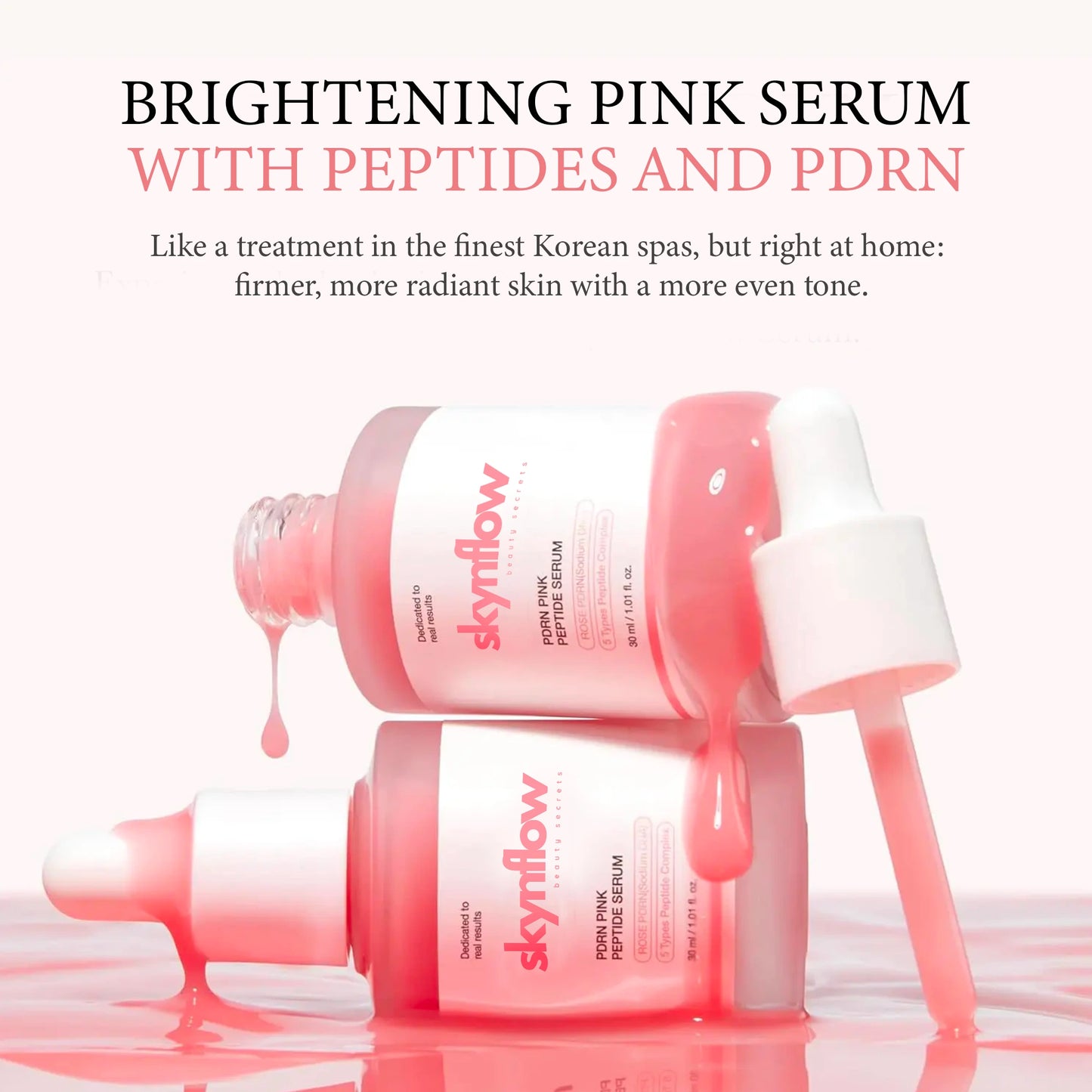 Sérum rose illuminateur aux peptides et PDRN