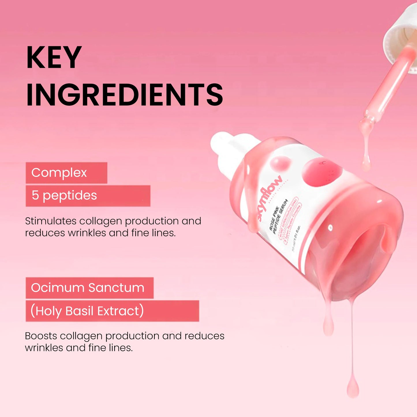 Sérum rose illuminateur aux peptides et PDRN