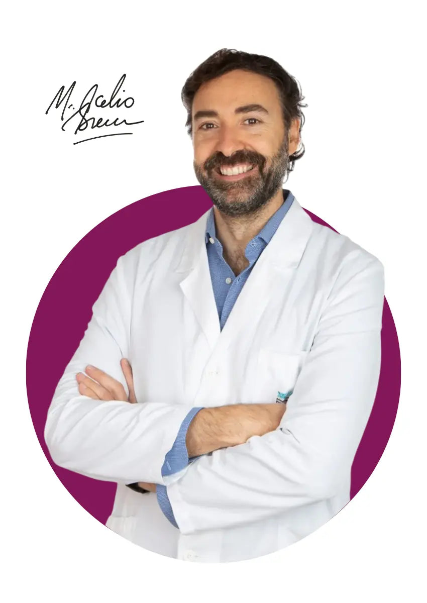 Dermatologist holding skincare product
